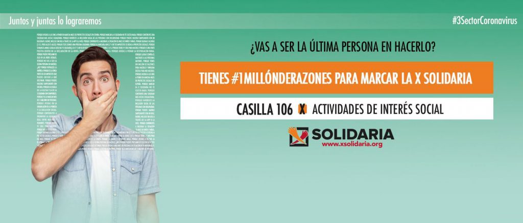 Banner informativo sobre la X Solidaria en la declaración de la renta 