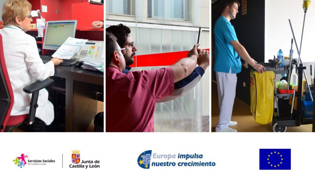 Collage de servicios de limpieza y auxiliares en ASPAYM