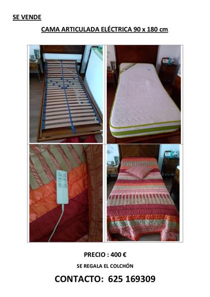 somier, colchón, cama y mando de la cama articulada en venta