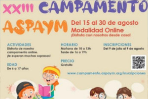 XXIII Campamento ASPAYM del 15 al 30 de agosto. Modalidad Online