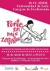 Cartel de la jornada Ponte en mis zapatos en la Universidad de León