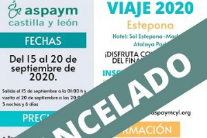 Cartel del viaje socios cancelado