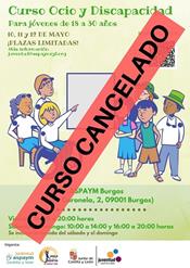 Cartel del Curso de Ocio y Discapacidad de Brugos 2019