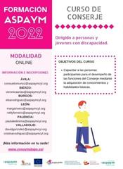 Formación ASPAYM 2022 - Curso de conserje online, dirigido a personas y jóvenes con discapacidad