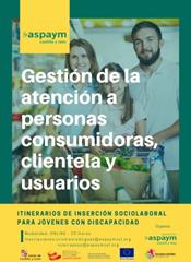 Cartelería curso de gestión de la atención a personas consumidoras, clientela y usuarios