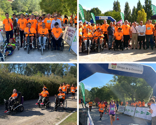 Collage de fotos con participantes a la I Carrera Inclusiva por la Lesión Medular